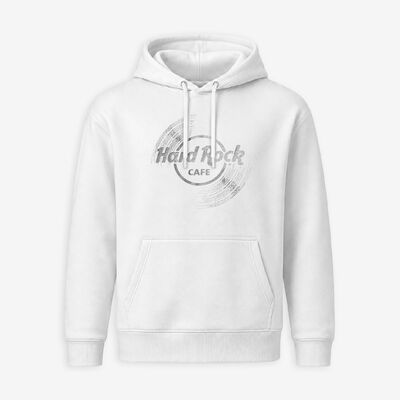 Vinyl Logo Unisex Hoodie in White